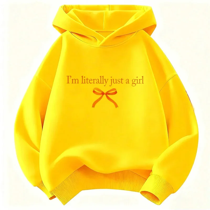 90s I Am Literally Just A Girl Letter Printed Y2k Hoodie Kids Children's Sweatshirt Hoody Casual Hoodies Girls Clothes