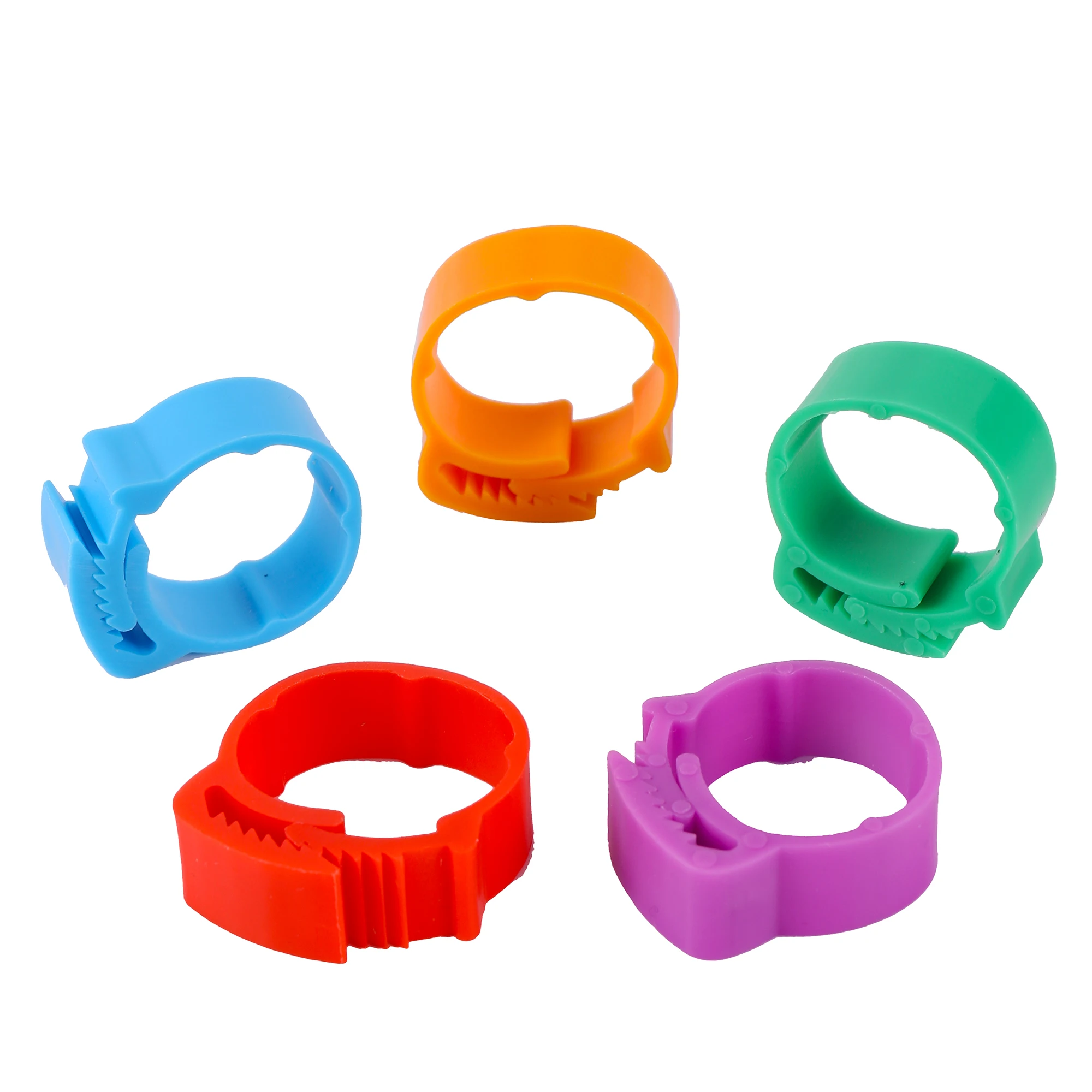 Chicken Foot Ring ID2.0~2.4cm Adjustable Size Poultry Leg No Number Buckle Ring Plastic Chick Duck Goose Poultry Feeding 35 Pcs