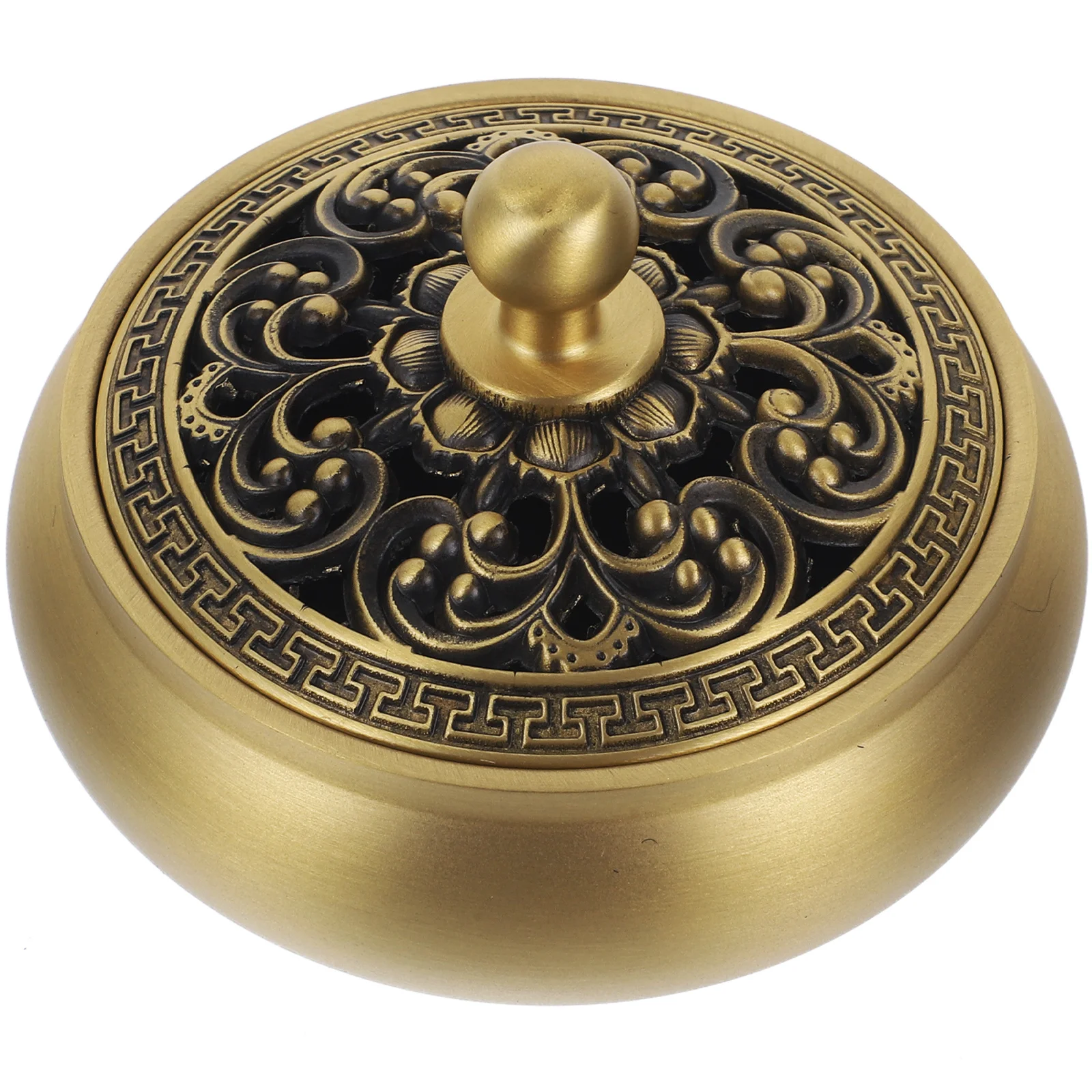 

1Pcs Brass Incense Burner Vintage Style Home Decor Aromatherapy Furnace Classic Censer for Living Room Bedroom Study Office