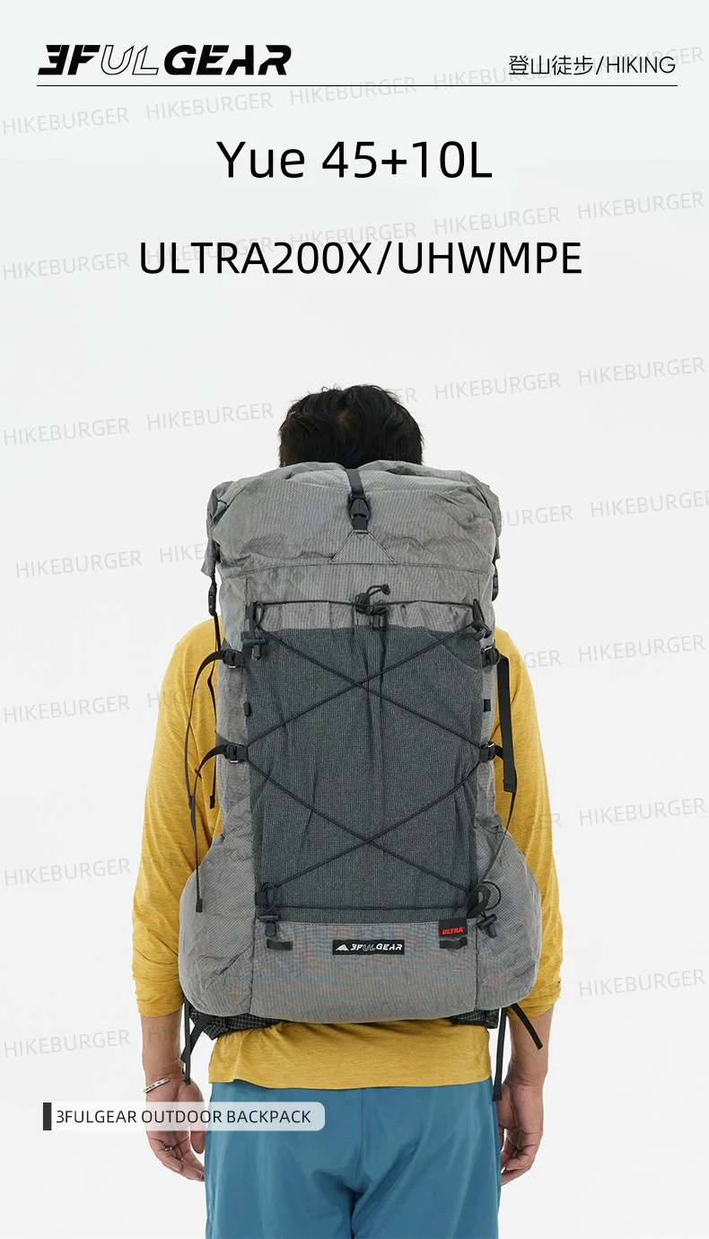 3F UL GEAR Yue 45+10L Rucksack Outdoor Camping Rahmentasche Ultraleichter verstellbarer Multifunktionsrucksack Wandern Bergsteigen – Detail 1