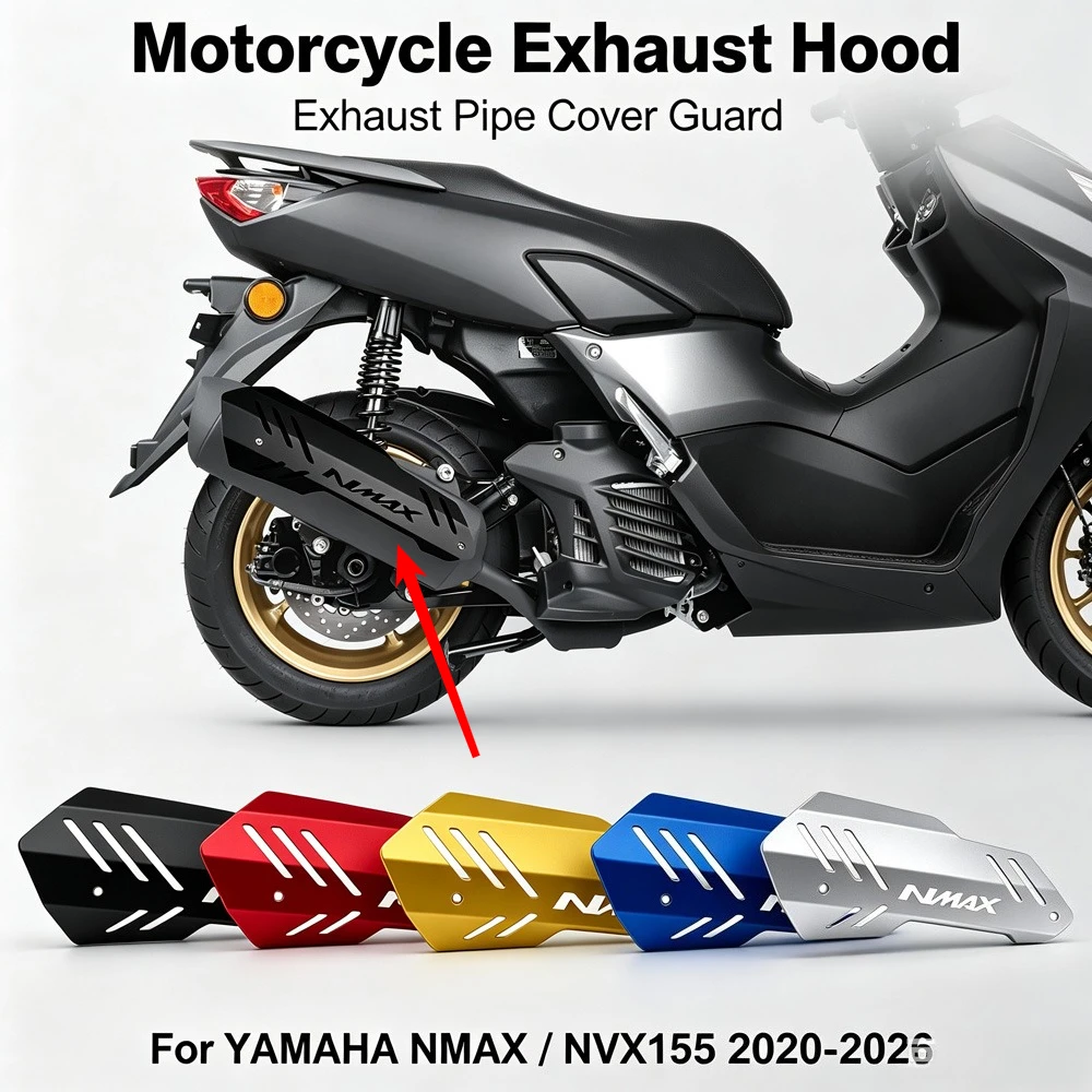 NMAX/NVX155 CNC Motorrad Auspuffabdeckung Auspuffrohrschutz für YAMAHA NMAX155 NVX155 NMAX NVX 155 2020-2025 2026