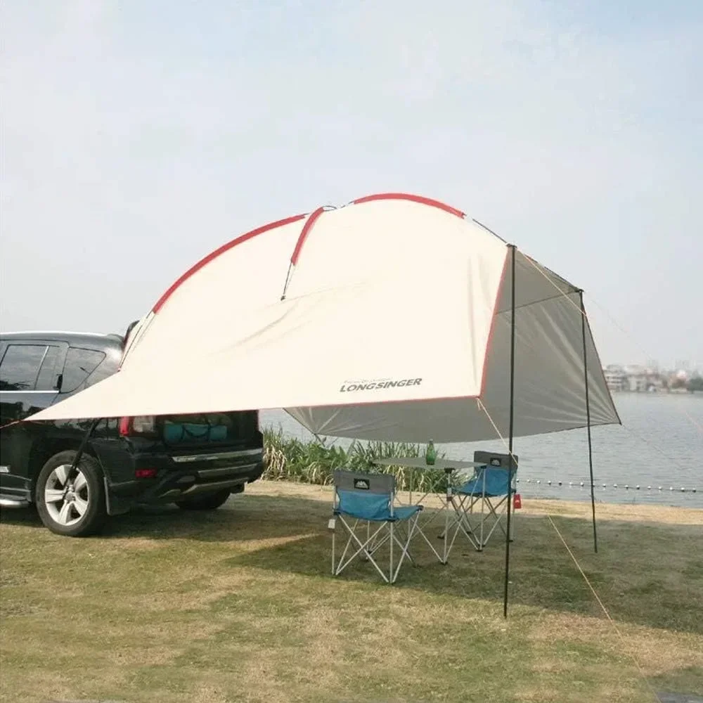 Portable Auto Canopy Camper Trailer Sun Shade for Camping Shelter Shade Awning Tent With Both Sides Awnings Freight free