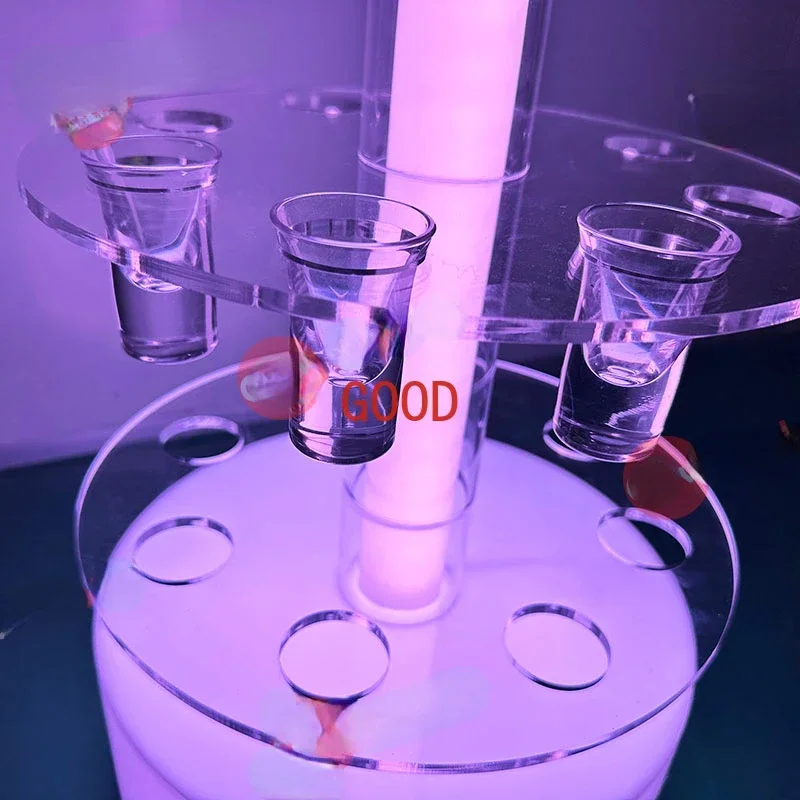 Custom Bullet cup holder acrylic holder for wine glass acrylic light up shot glass holder tray