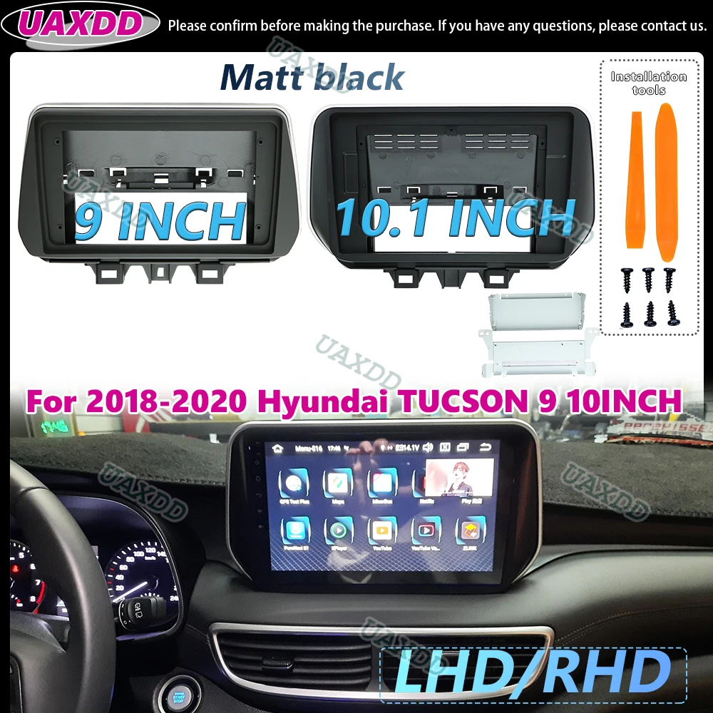 Car Dashboard Audio Panel Player Dashboard Frame Mounting Kit Radio Band 10.1 9 Inch for Hyundai Tucson IX35 2018-2020 Fascia