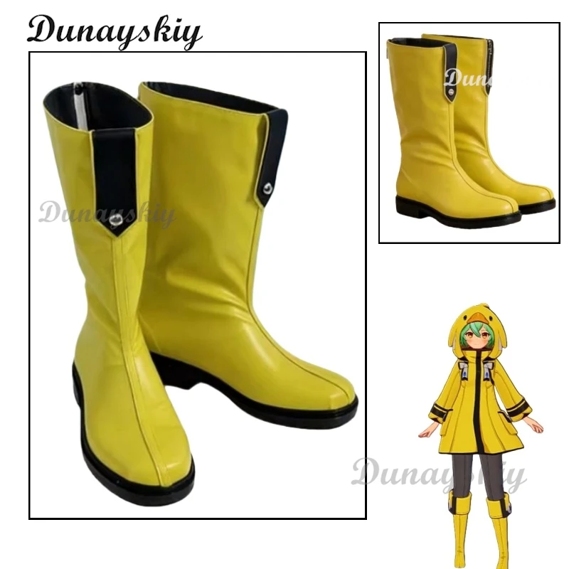 

Genshin Impact Miliastra Wonderland Weather Waddler Cosplay Yellow Rain Boots for Women