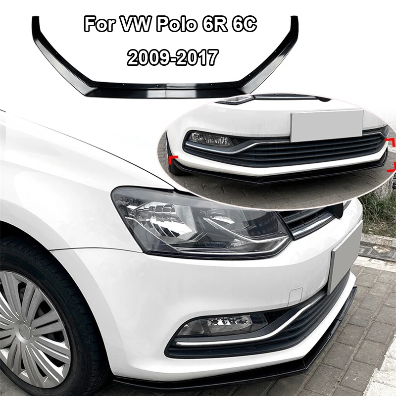 

Передний сплиттер, диффузор, дефлектор, нижний передний бампер, спойлер, защита для подбородка, губ для Volkswagen VW Polo 6R 6C 2009-2017