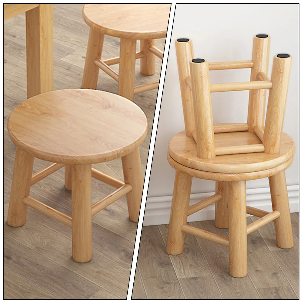 Wooden Step Stool for Bathroom Kitchen Sink Helper Small Lightweight Non Slip Stable Footstool for Elderly