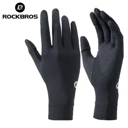 ROCKBROS Fishing Gloves Sunscreen Anti UV Gloves Outdoor Breathable Driving Gloves Non-Slip Summer UPF50+ Cycling Gloves Thin