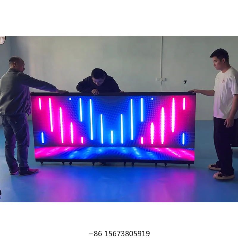 GOB-Protected Portable Foldable Dj Booth Stand Led Display 6-Folding Dj Table Booth Led Screen for Disco Stage Wedding view 5