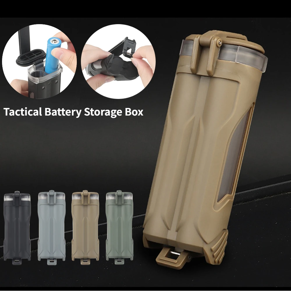 Molle Tactical Battery Storage Box Waterproof Paintball  Airsoft Portable Battery Carry Case Double Hole for CR123/AAA/AA