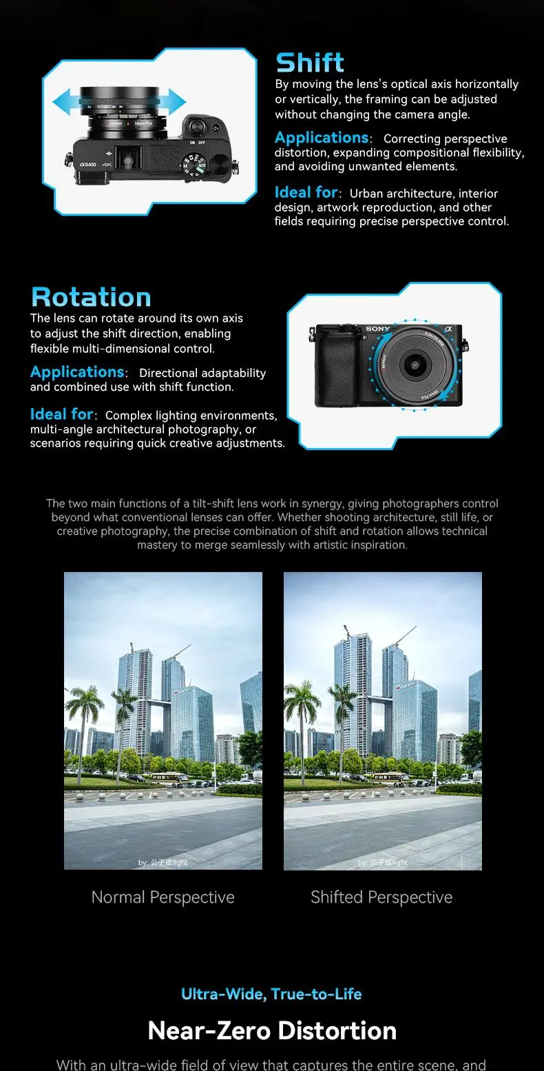 AstrHori 18 mm f5.6 Tilt Shift APS-C Objektiv mit manuellem Fokus für spiegellose Sony E/Z/FX/L-Kameras – Detail 3