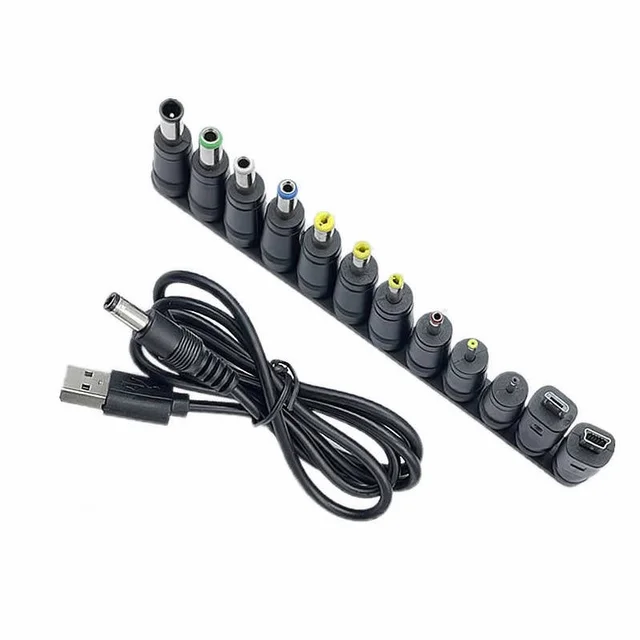 12 w 1 Kabel zasilający USB 5V do DC Uniwersalny kabel zasilający USB do DC Jack Adapter wtyczki 5,5 x 2,5 mm