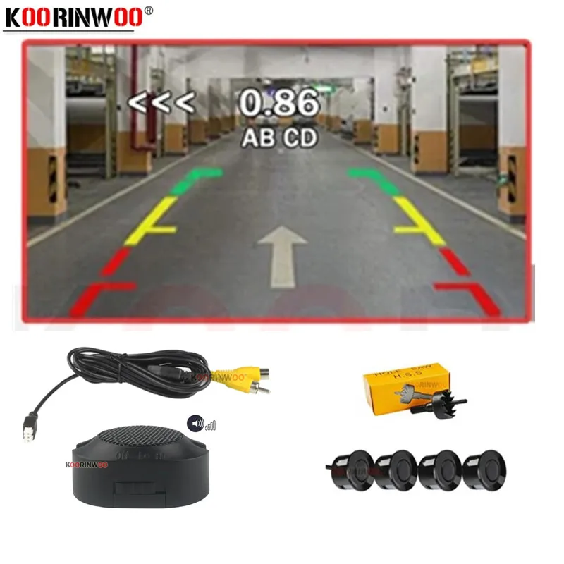 Car Parking Sensors Kit Rear Blind Spot Detector CVBS System Reversing 4 Radar 22mm Vechile Parktronic Devices For Android Radio
