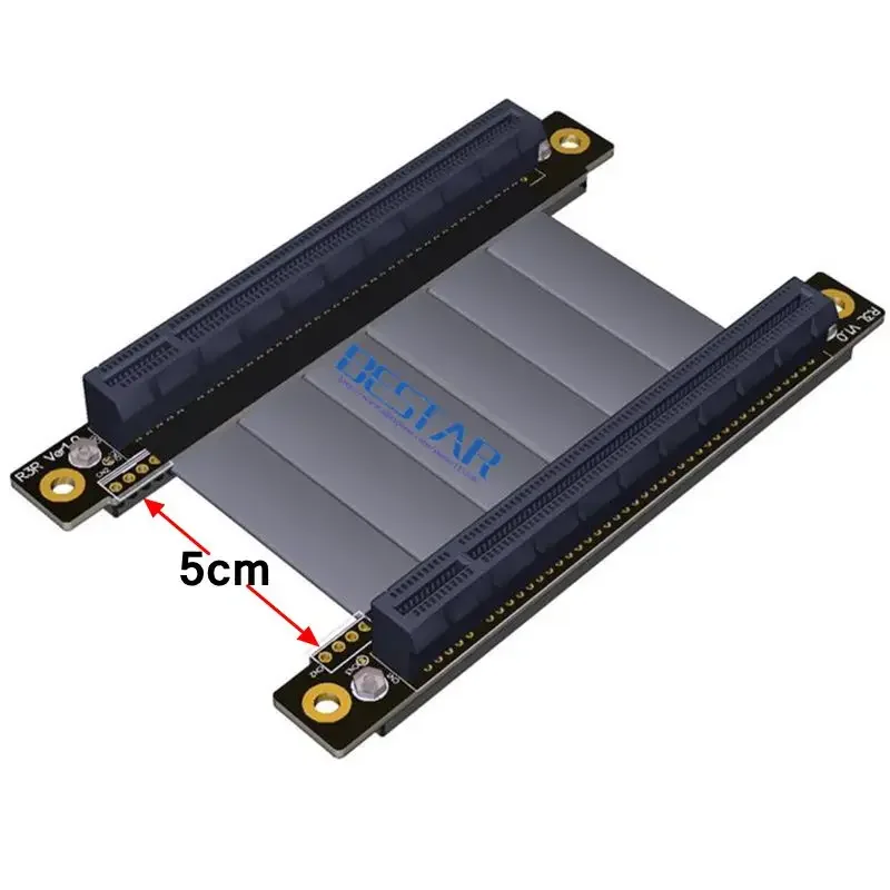 Gen3.0 Pcie 16x Female To 16x Female Angled Extender Cord , Pci-e X16 To X16 Riser Adapter Jump Graphics Extension Cable 128Gbps