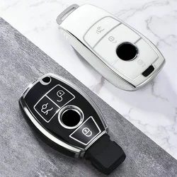 Electroplate Soft TPU Car Key Case Cover Shell Fob For Mercedes Benz A B C E S Class W204 W205 W212 W213 W176 GLC CLA AMG W177