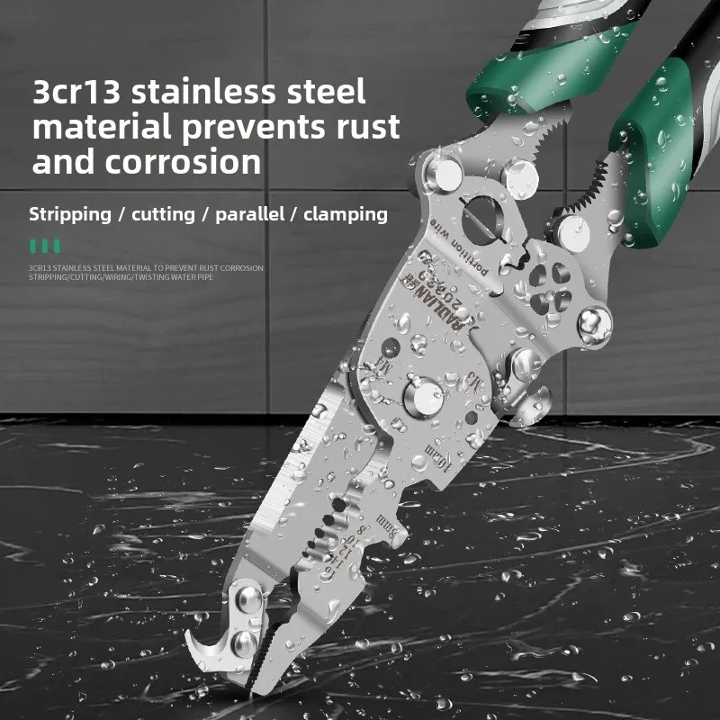 Picture 3: Multi Functional Foldable Electrician Specific Wire Cutting Pliers, Wiring and Pulling Pliers, Wire Splitting and Pressing Plier