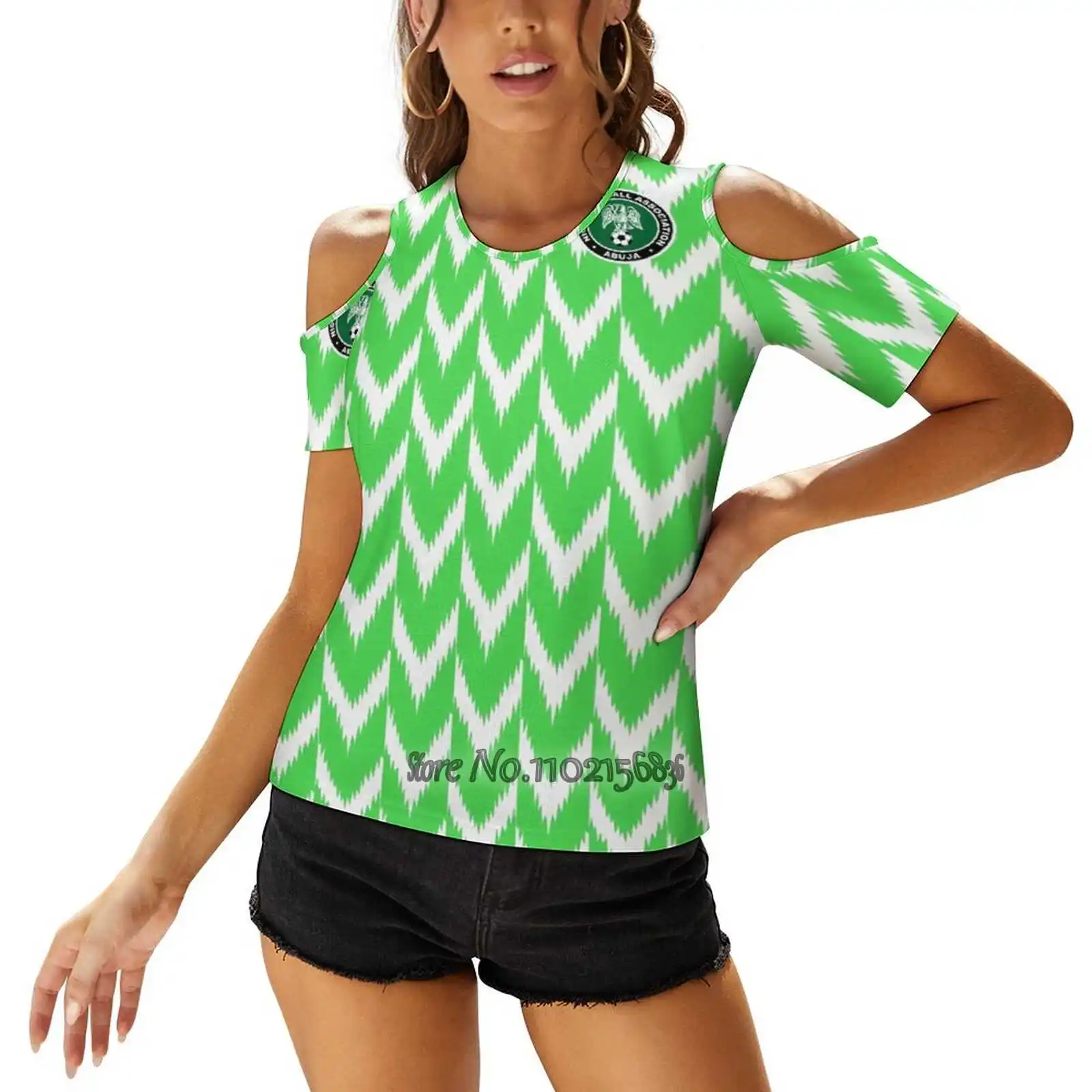 Nigeria Jersey 2018 Woman\'S T-Shirt Spring And Summer Printed T Shirts Pullover Top Nigeria Africa Soccer Sold Out Resale New