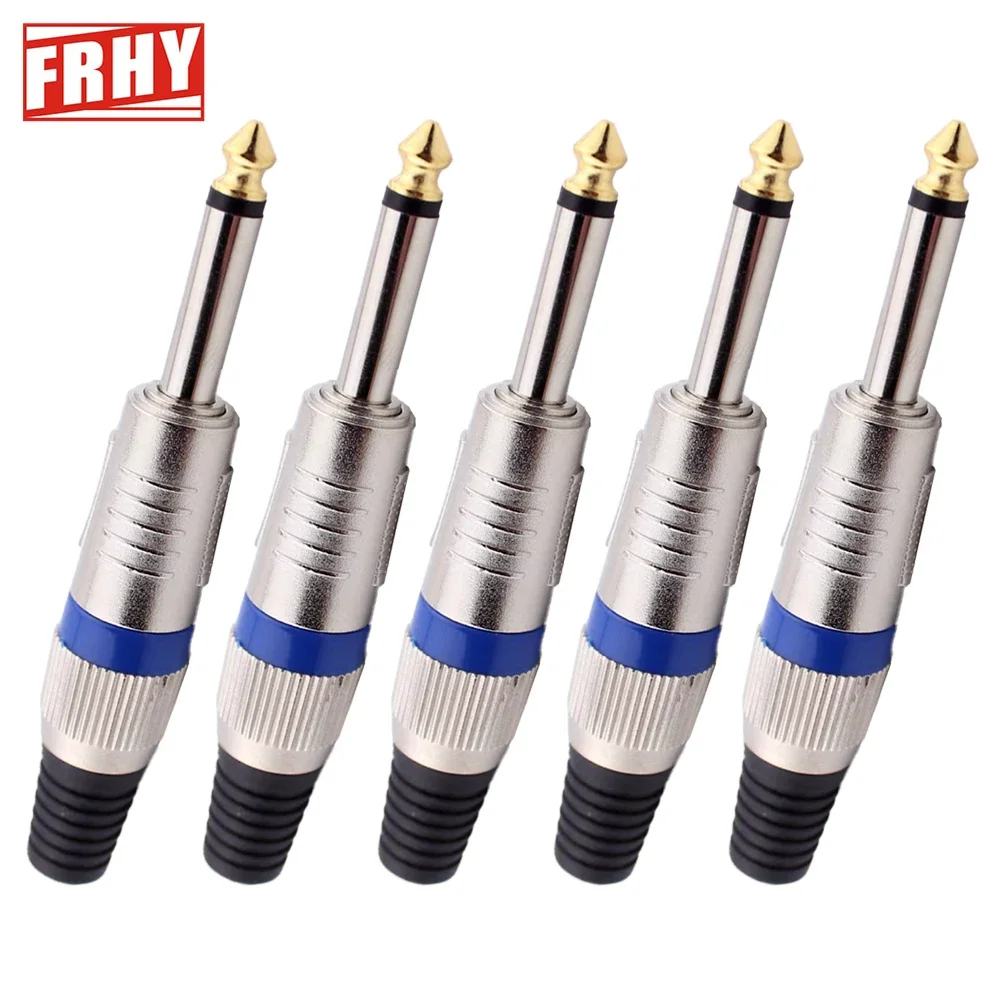 5PCS Audio Adapter Set: 6.35mm to RCA/3.5mm Gold-Plated Plugs, Metal Housing, Screw-Lock, Hi-Fi Sound for Mic/Amp/Speaker
