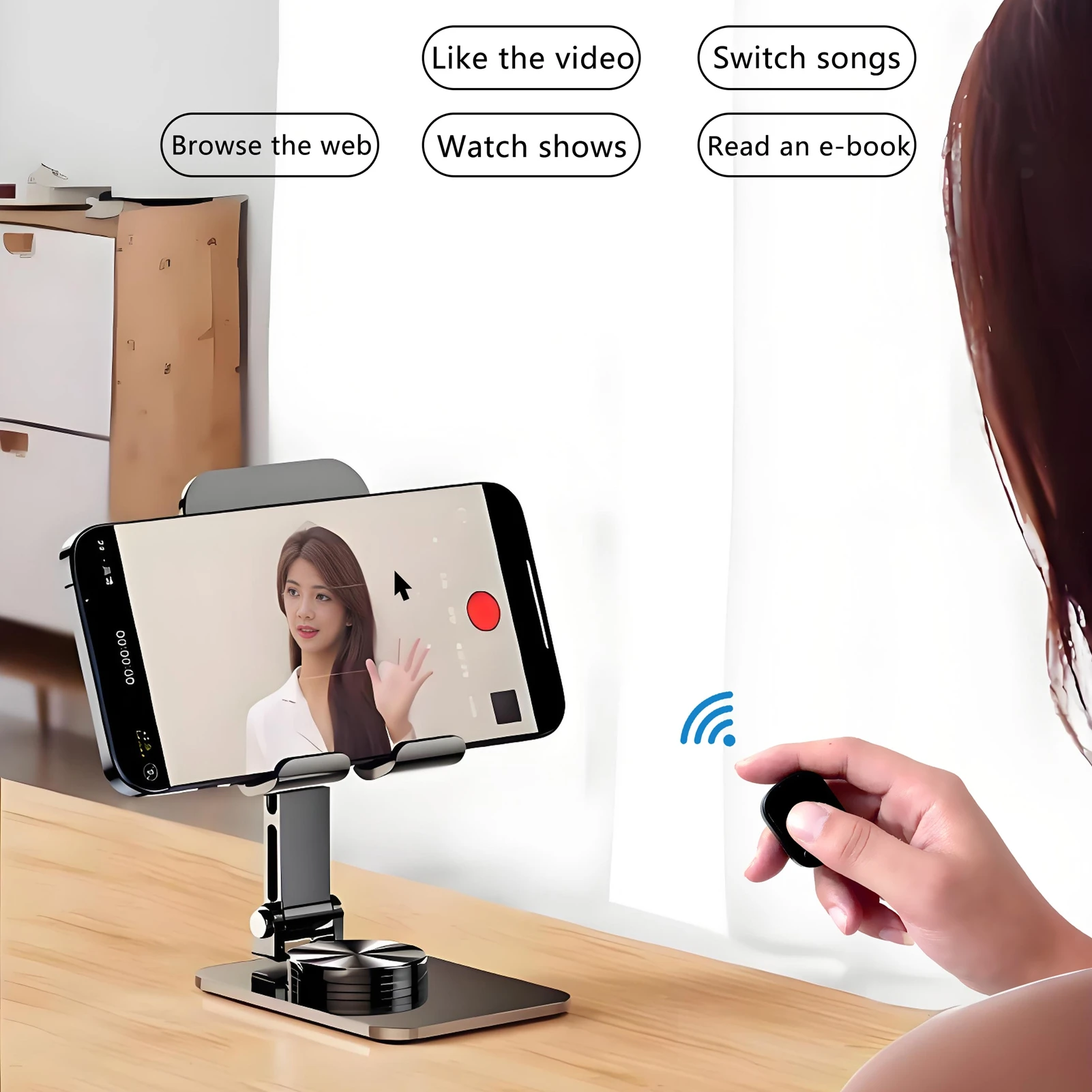 Remote Control Ring with Touchpad Bluetooth 5.4 Scrolling Ring Wireless Page Turner Camera Remote for Phone Tablet