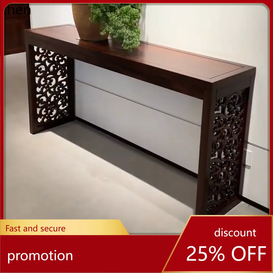 

ZML Solid Wood Carved Entryway Table Entryway Wall-Mounted Console Foyer Display Table Sideboard Altar Table