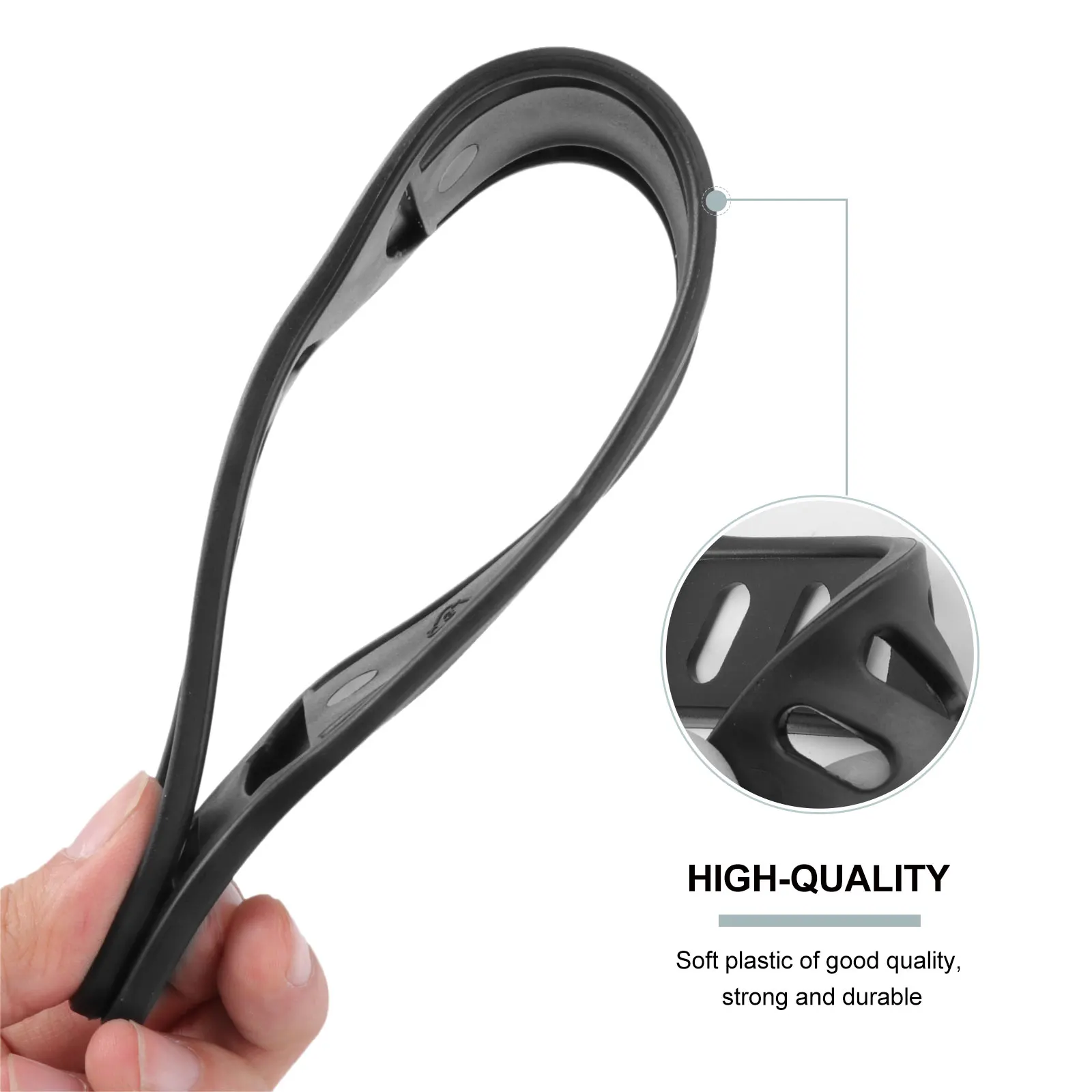 

4 pcs Bike Pedal Straps Adjustable Hollow Holes Durable Plastic Toe Straps for Gym Riding Bikes Dynamic Training Black