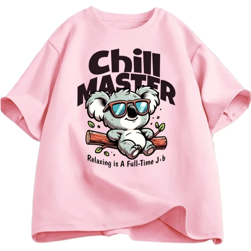 Chill Master Koala T Shirt Funny Koala Graphic Tee Animal Lover Gift Women Summer Casual T-shirt Women Clothing Personality Y2K