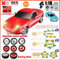 XKS LDRC LD1804 red 1/18 rc cars scale 2WD RC drift car, ESP gyroscope and LED lights 2.4G fully controlled model toy