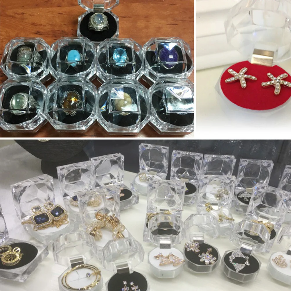 20 قطعة صندوق مجوهرات كريستال خواتم منظم حقيبة للتخزين للأقراط خواتم الخرز هدية التعبئة والتغليف حامل عرض القضية