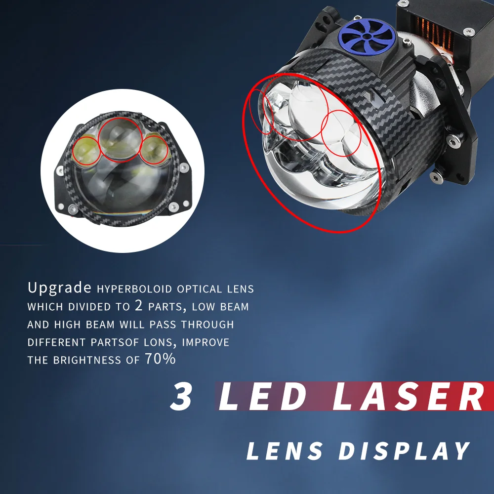 P93 160W 3.0 Laser Projector H4 Light Emitting Diode Car Light Car Headlight Modified RHD Left Rudder Driving Dual Light