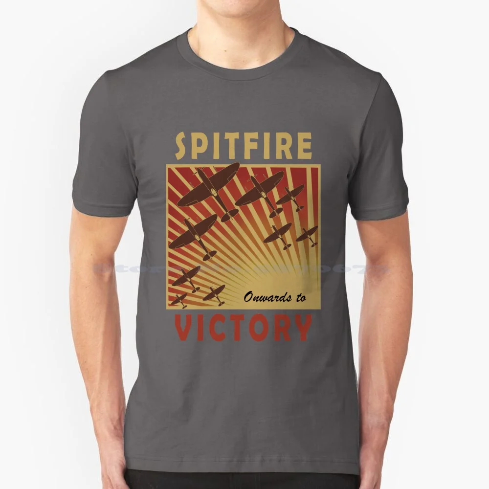 Spitfire Onwards To Victory T Shirt 100% Cotton Tee Supermarine Spitfire 2 Ww2 Propaganda Aircraft Airplane Fighter Plane