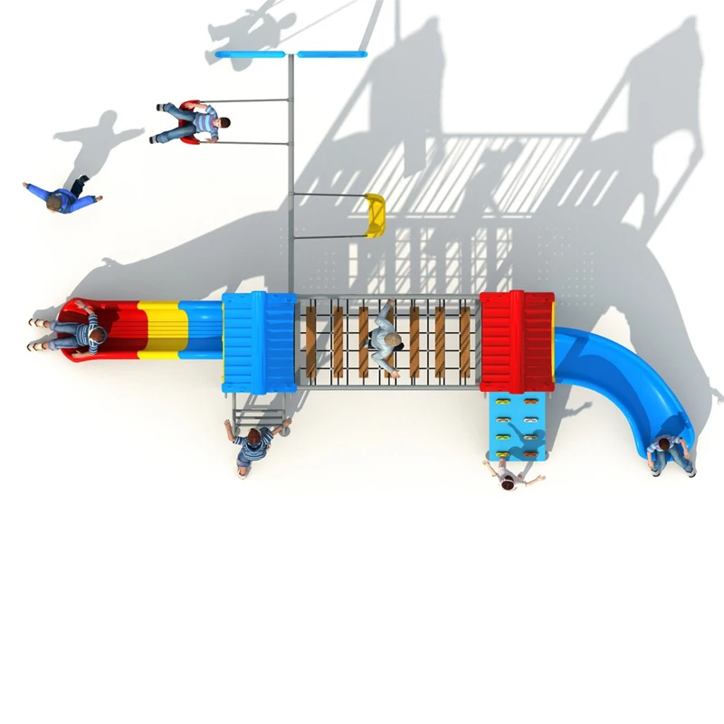 Manufacturer Customized Steel Garden Series Sports Parks Family Playground Swings Climbing Nets Combination Slides for Home Use2