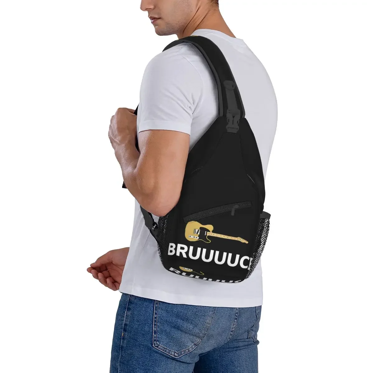 BRUUUUCE Sling Bags Peito Crossbody Ombro Sling Mochila Caminhadas Viagem Daypacks Bruced Springsteens Padrão Sacos