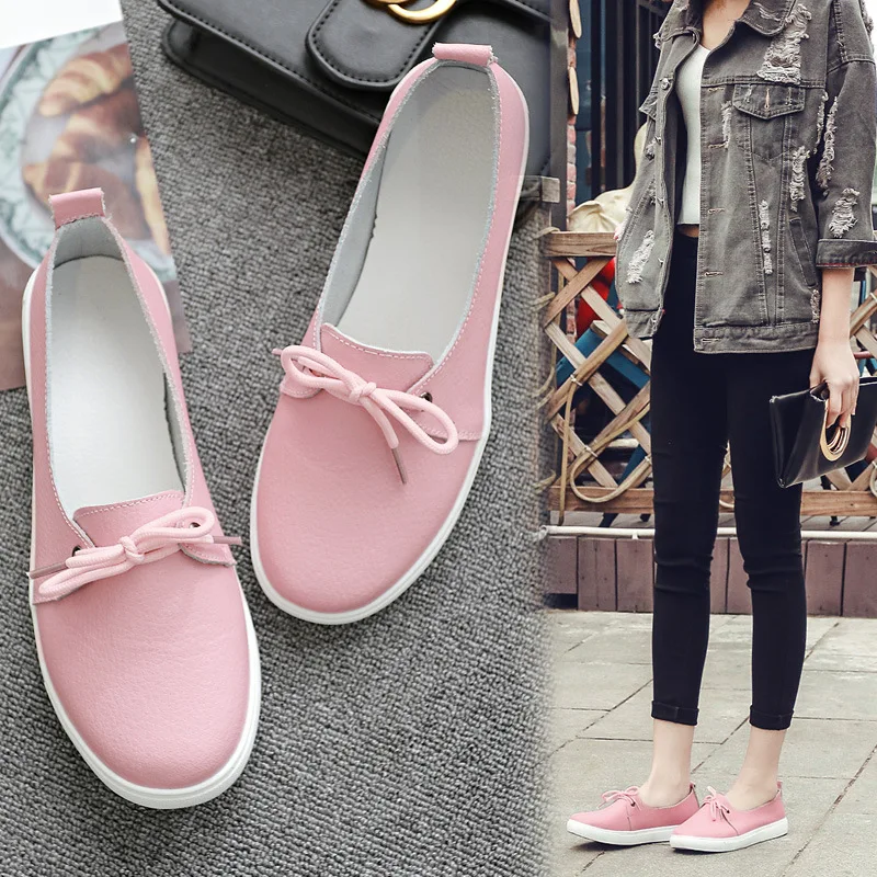 Vrouwen Schoenen Casual Loafers Mode Sneakers Vrouw Flats Hoge Kwaliteit Plus Size Zachte Dames Loafers Vrouwelijke Split Lederen Schoenen