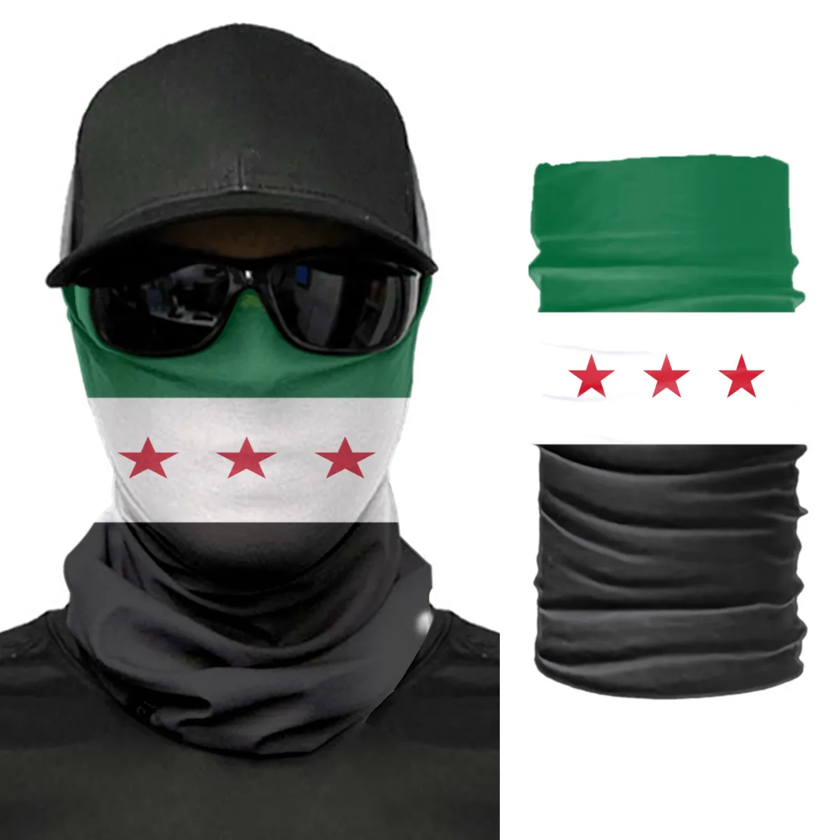 2025 Syria Flag Scarf Neck Face Mask Unisex Fashion Neck Warmer Seamless Bandana Headwear Cycling Hiking