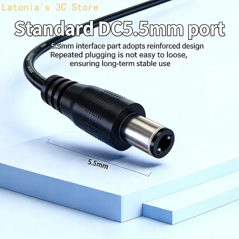 USB to DC5.5mm 5V/9V/12V Stepping Up Power Cord With 8 Interchangeables Tip For Various Electronics Charging Requirements X3UB
