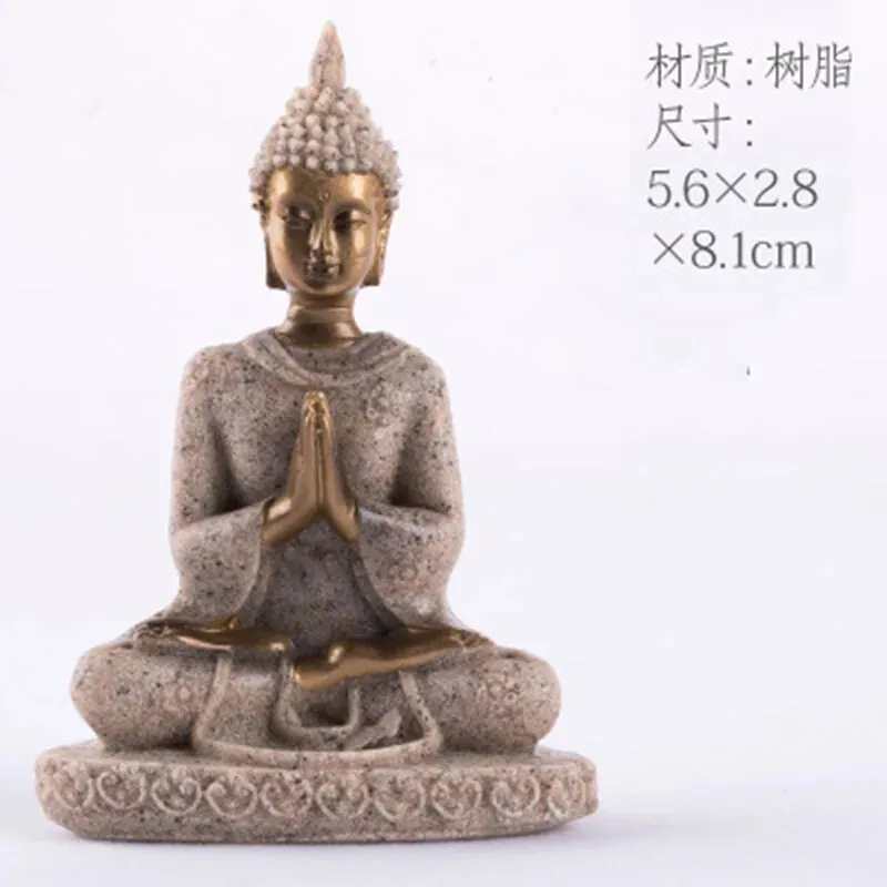 Miniature Buddha Statue Nature Sandstone Fengshui Thailand Buddha Sculpture