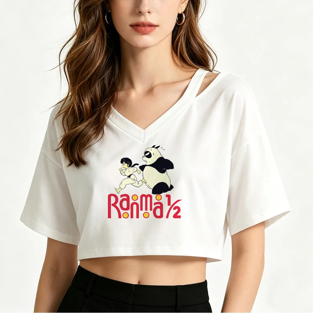 Ranma 12 Saotome cropped top female vintage manga y2k alternative  streetwear tshirt vintage grunge funny korean fashion kawaii