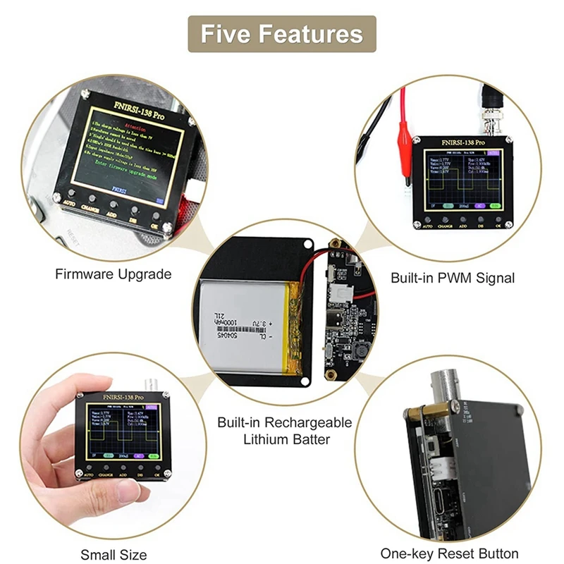 LCD Handheld Digital Oscilloscope Kit - 200Khz Digital Oscilloscopes Portable 2.5Ms/S Sampling Rate, 80Khz Pwm, Trigger