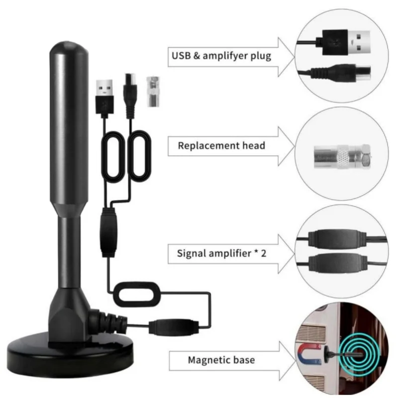 Indoor/Outdoor Suction Cup Digital TV Antenna Popular Terrestrial DTMB Home DVB-T2 Antenna for Clearer Picture Reception