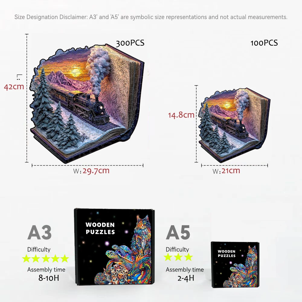 ثلاثية الأبعاد قطار الغابات الخشبية بازل قطع للكبار والأطفال 300 قطعة التحدي العالي التعليمية هدية الألعاب التفاعلية الألغاز الخشب