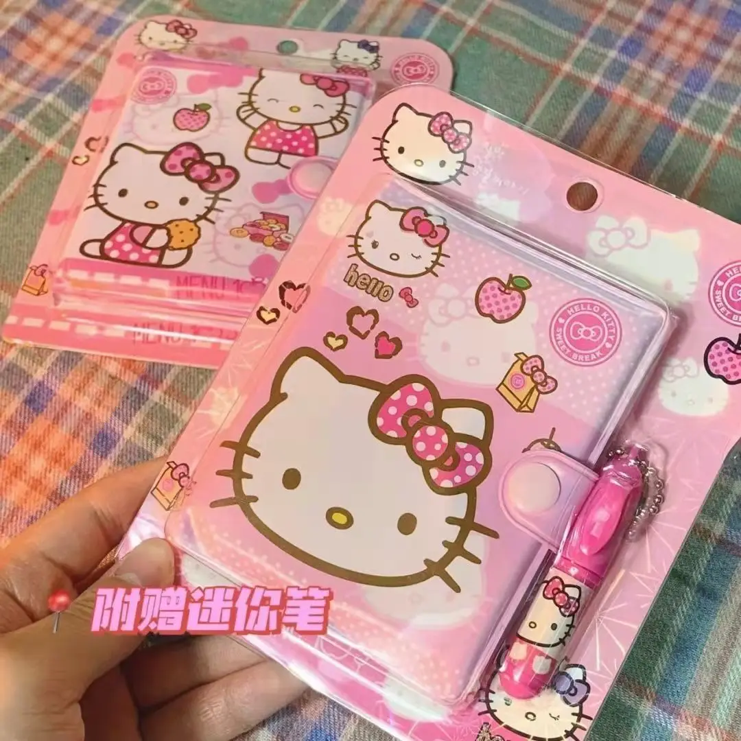 

New Sanrio kawaii cartoon animation figure creative Hello Kitty notepad mini cute pen diary student portable book hand ledger