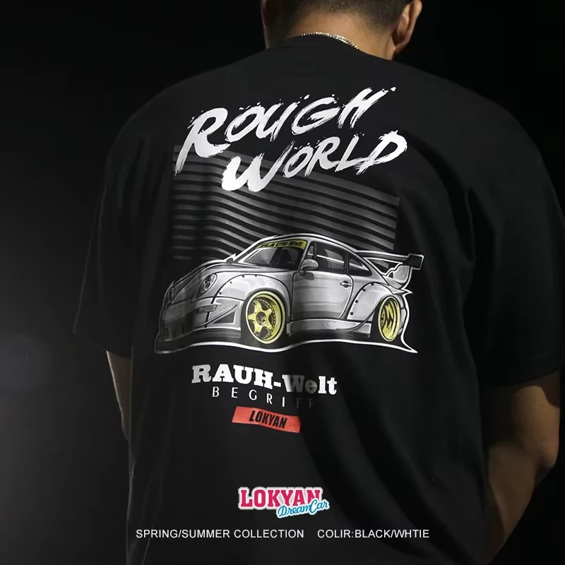 

Модифицированный автомобиль Jay's 993, RWB Boson Classic 911, Boson, мужская футболка с короткими рукавами и широким корпусом, топ, футболка для девочек, пара