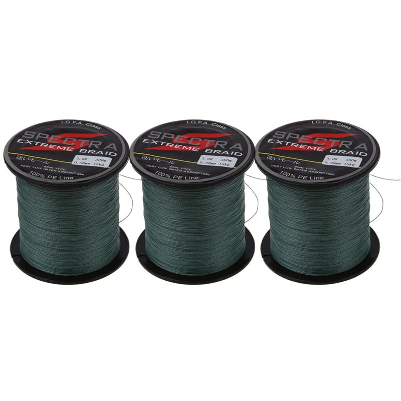 3X Nylon Braid Fishing Wire 30Lb 300M 11Kg For Lure Train