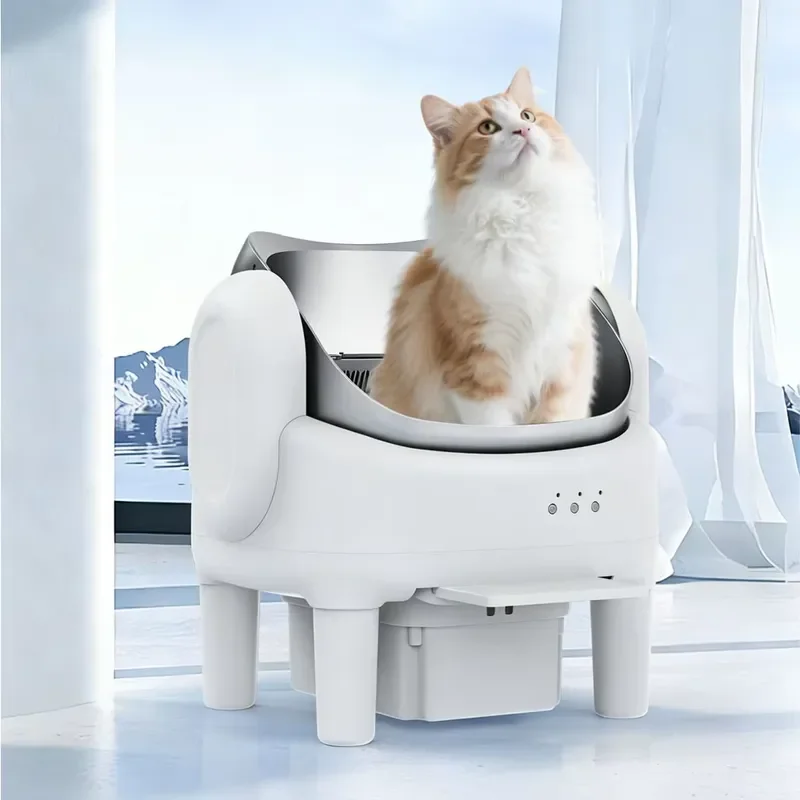 Automatic Self Cleaning Cat Litter Box Stainless Steel Smart Robot Toilet with Safety Protection for Pets Home Supplies Smart