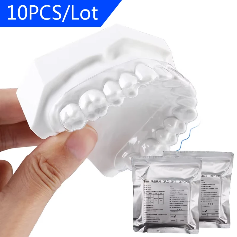 10 pz/lotto dentale ortodontico stecca fermo foglio di formatura sottovuoto morbido/plastica dura 1.0/2.0mm materiale di termoformatura per