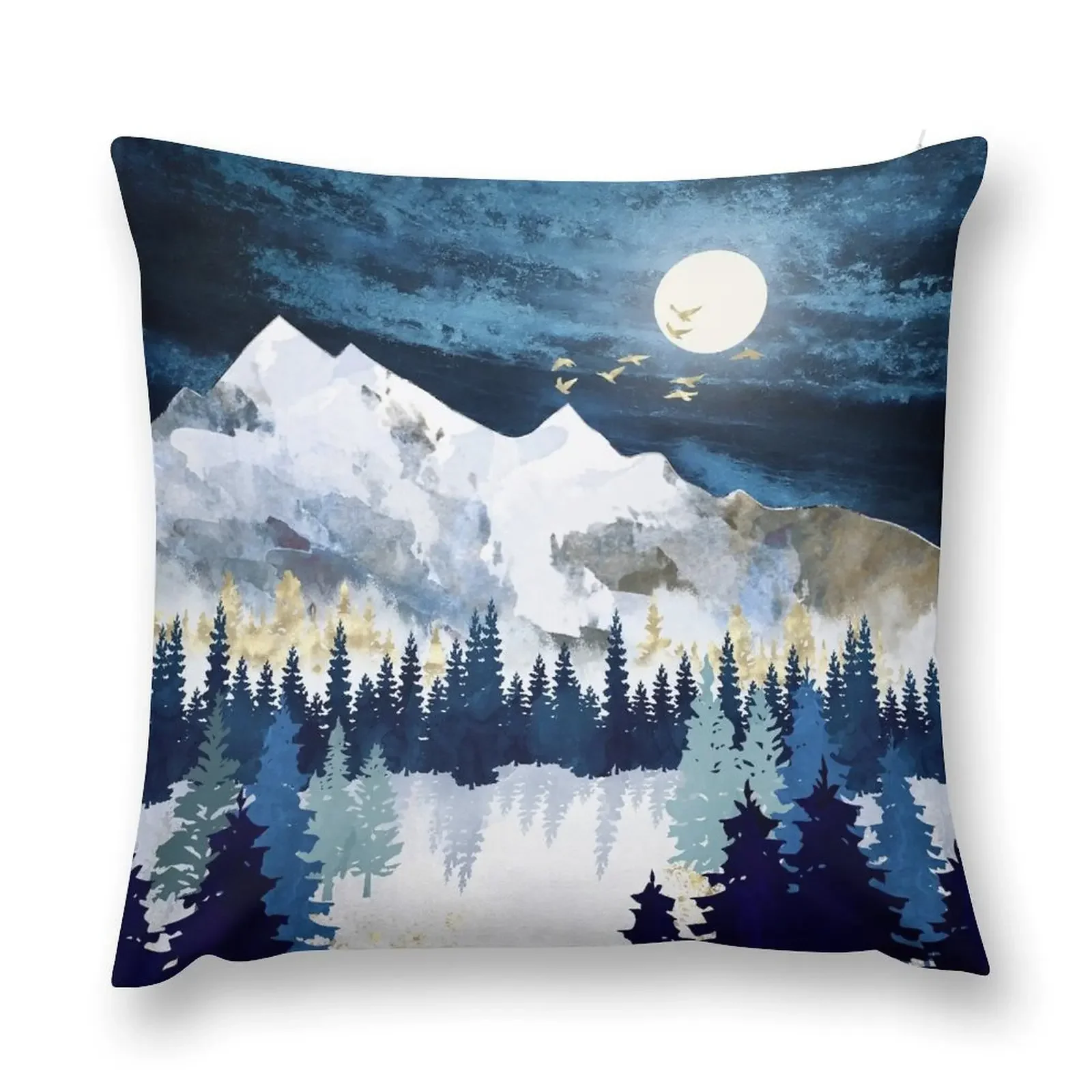 

Moonlit Snow Throw Pillow Pillow Case Christmas Cushion Child Cusions Cover pillow