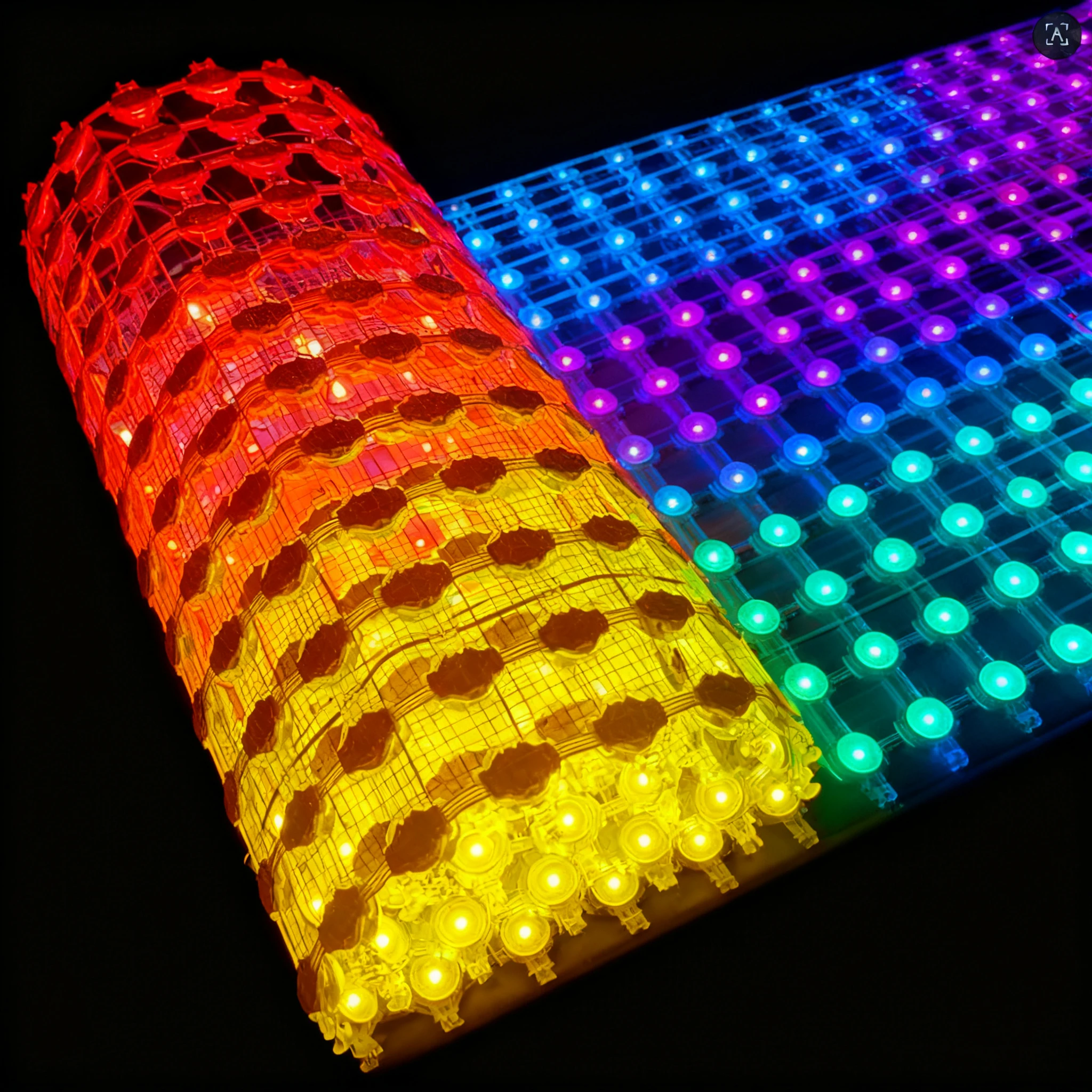 1M² P31.25 Flexible Transparent LED Grid Advertising Display Screen Outdoor Waterpoof Programmable Matrix Display