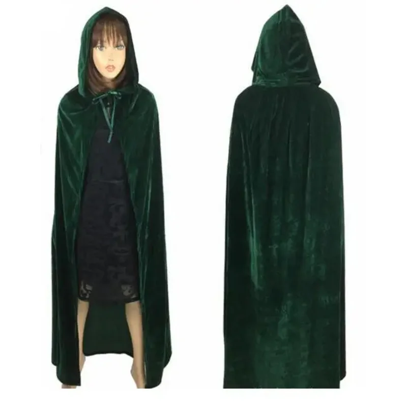 Adulto elfo bruxa longo roxo verde vermelho preto purim carnaval capas de halloween capuz e capas trajes de halloween para mulheres