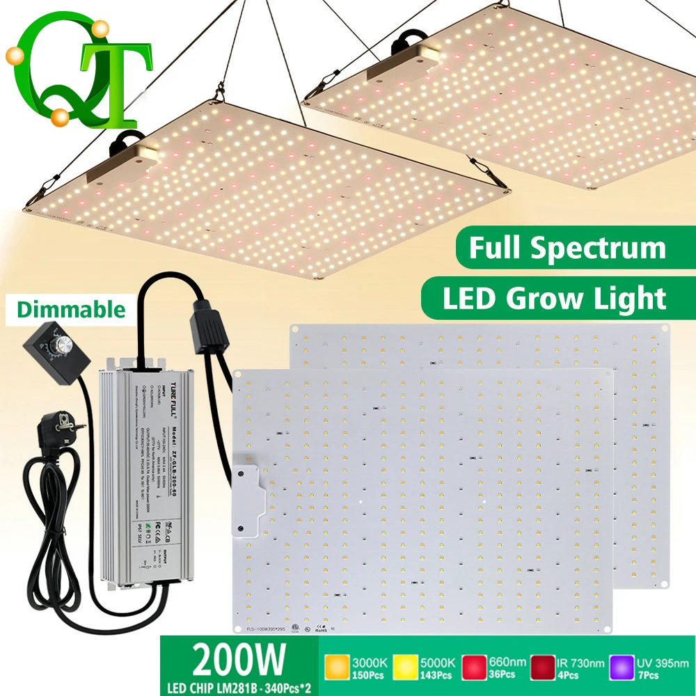 LED Full Spectrum Grow Light 100W/200W LM281B Dimmable Plant Lamp For Greenhouse Vegetable Strawberry Seedling Growth Lighting