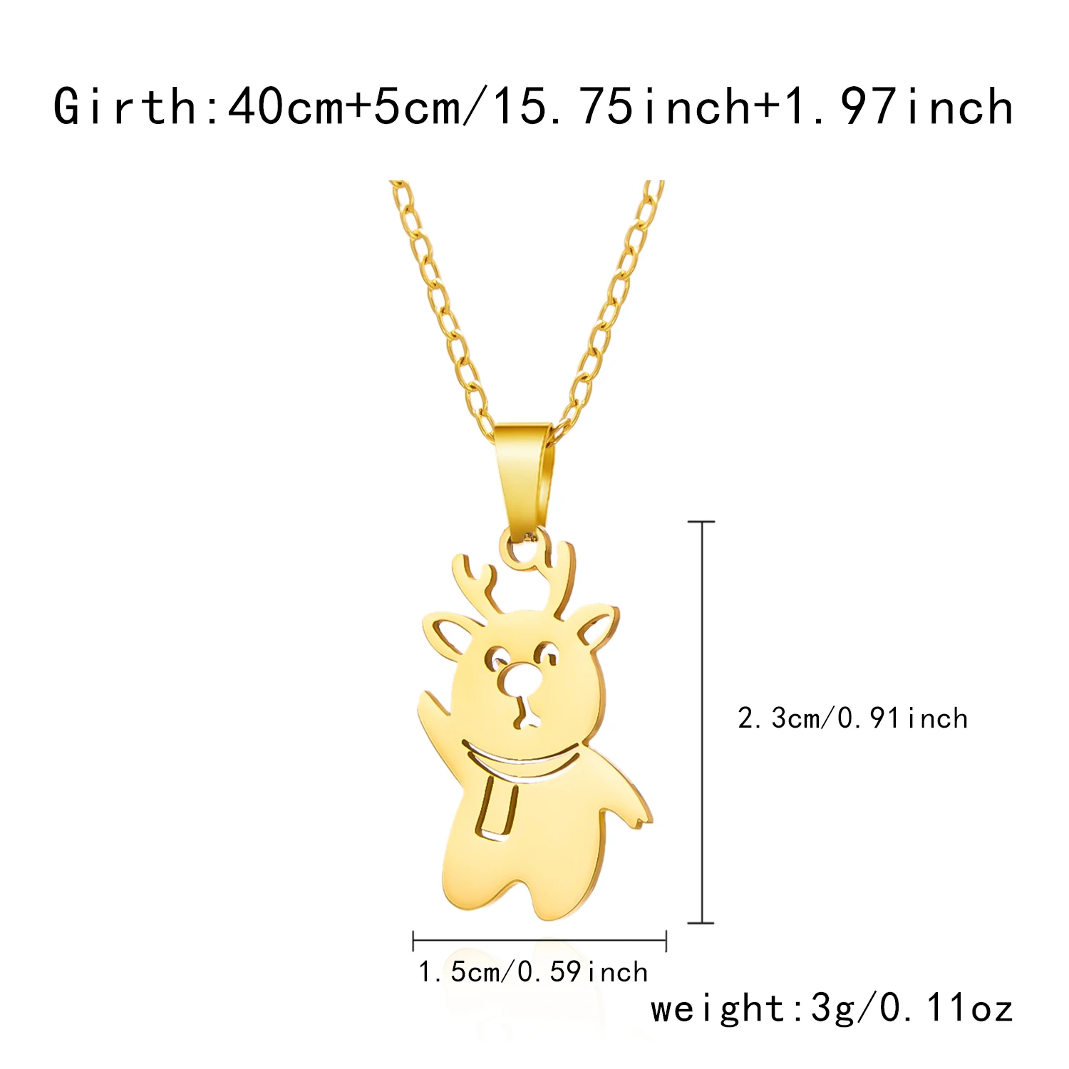 Minimalistische Weihnachts-Anhänger-Halskette aus Edelstahl für Frauen, Schneeflocke, Weihnachtsmann, Elch-Halskette, Freundschaft, Hochzeit, Party-Schmuck – Detail 10